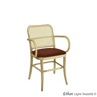 Fauteuil ETHAN Assise Galette & Dos Cannage Naturel.