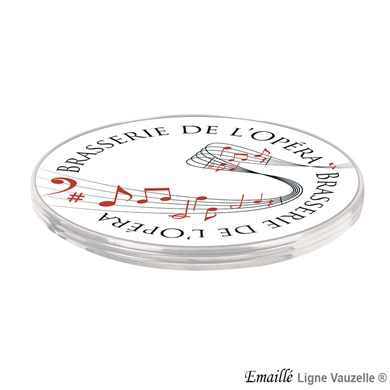 Plateau EMAILLE BICOLORE Cerclé sur Devis...