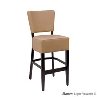 Tabouret  MANON Dos Tapissé,  Assise Epaisse XL, Ht Ass 60cm