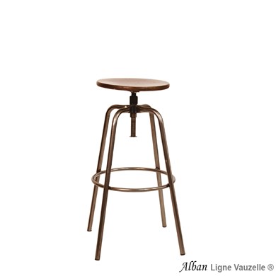 Tabouret ALBAN Bois Assise Ajustable de 70 à 80