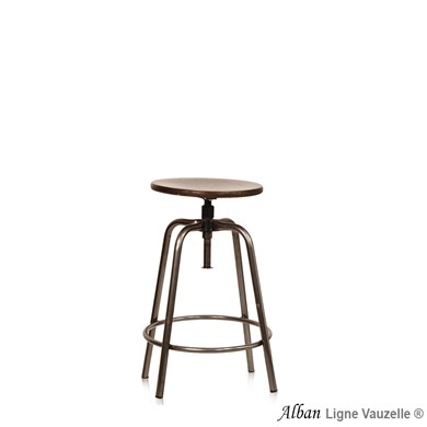 Tabouret ALBAN Bois 60 Assise Ajustable de 50 à 60