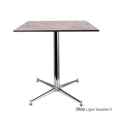 * Piètement MIRO chromé, Ht. 72cm, 4 reposes Diner.