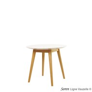 Table SOREN HT.50  4 Pieds Plateau Hêtre D.60cm Profil6