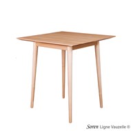 Table SOREN Vernie 4 Pieds HT.75 Plateau Hêtre 70x70 cm Profil N°6