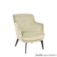Fauteuil Lounge ANSELME, Pieds en Acier Epoxy Noir