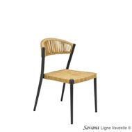 Chaise SAVANA, Tressage Rond Imitation col. Paille.