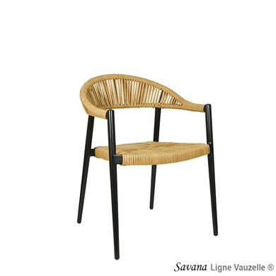 Fauteuil SAVANA, Tressage Rond Imitation col. Paille.