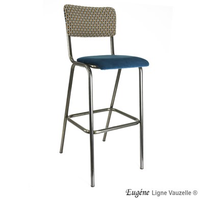 Tabouret EUGENE Assise & Dossier Garnis Assise H80