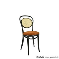 Chaise ANABELLE ROSE Assise Galette & Dos Cannage Naturel