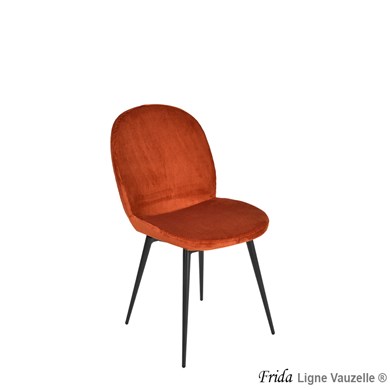 Chaise FRIDA, Pieds en Acier Epoxy Noir
