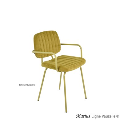 Fauteuil MARIUS, Pieds Métal  Epoxy Ral T1.
