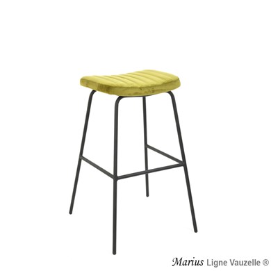 Tabouret MARIUS sans Dossier, Pieds Métal Epoxy Ral T1.