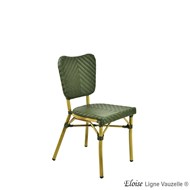 Chaise ELOISE Alu. Epoxy Rotin, Tressé : Kaki