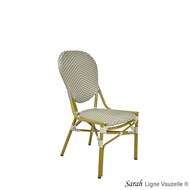 Chaise SARAH  Aluminium, Tressé: Grise points blancs