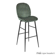 Tabouret FRIDA, Pieds en Acier Epoxy Noir