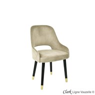 Chaise CLARK avec patins Teflon et sabots laiton