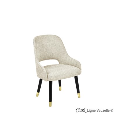 Chaise CLARK Lounge avec patins Teflon et sabots laiton