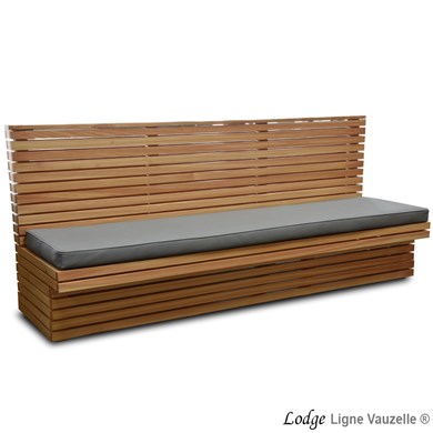 Banc LODGE Epicéa Huilé Avec Coussin d'Assise Ep.8cm.