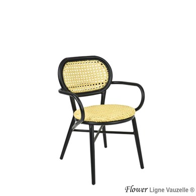 Fauteuil FLOWER, Cannage PVC Naturel.