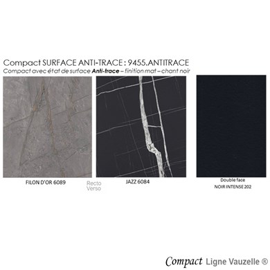 PlateauCOMPACT SURFACE ANTI-TRACE Ch NoirEp.10,Ch Droit,Arrondi ??