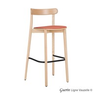 Tabouret GUERIN Assise Galette Avec Repose-Pied Chromé ou Noir