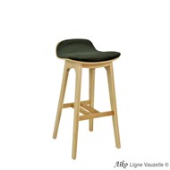 Tabouret AIKO Assise Galette Avec Repose-Pied Bois