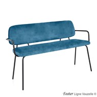 Banc FOSTER, avec Accoudoirs, Pieds Métal Epoxy Ral T1