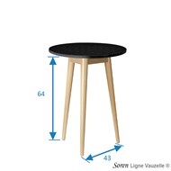 Piètement SOREN 3 pieds pour table basse (H64 pour Pltx D50)