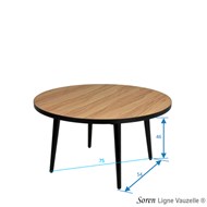 Piètement SOREN 4 pieds pour table basse (H46 prPltx D79àD90-69x69)