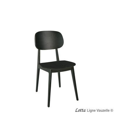 Chaise LOTTA Assise Bois & Dossier Bois, teinte Noire.