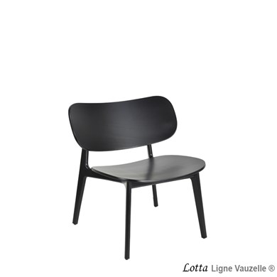Chaise Lounge LOTTA Assise Bois & Dossier Bois, teinte Noire