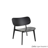 Chaise Lounge LOTTA Assise Bois & Dossier Bois, teinte Noire