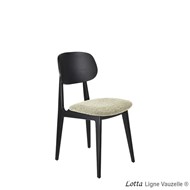 Chaise LOTTA Assise Galette & Dossier Bois, teinte Noire.