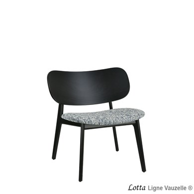 Chaise Lounge LOTTA Assise Galette & Dossier Bois, teinte Noire