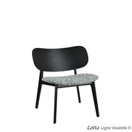 Chaise Lounge LOTTA Assise Galette & Dossier Bois, teinte Noire