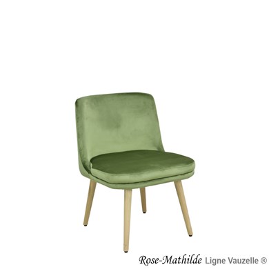 Chaise Lounge ROSE-MATHILDE Pieds Bois Coniques