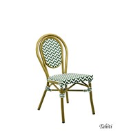 Chaise TAHITI Tressage Vague Vert Blanc