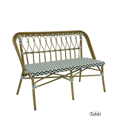 Banc TAHITI Tressage Vague Vert Blanc
