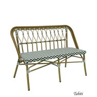 Banc TAHITI Tressage Vague Vert Blanc
