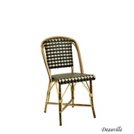 Chaise DEAUVILLE Rotin Naturel, Tressage Noir et Or