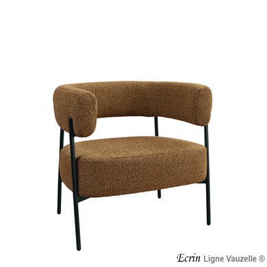 Fauteuil Lounge CELEST Pied Métal Noir.