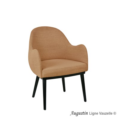 Fauteuil AUGUSTIN Pieds Bois Conique, Embase Bois