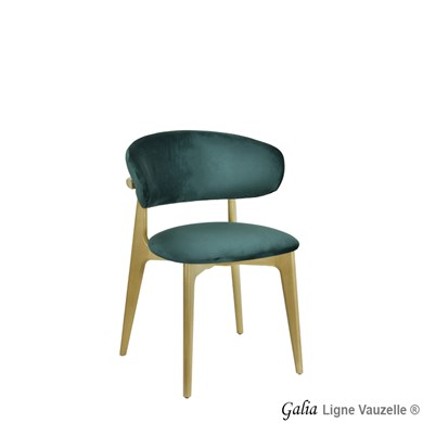 Chaise GALIA pied bois Naturel, Patins PVC
