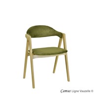 Fauteuil CAMUS Teinte Bois Naturel, Assise & Dos Garnis