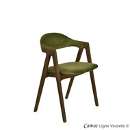 Fauteuil CAMUS Teinte Bois Noyer, Assise & Dos Garnis