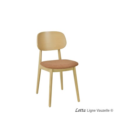 Chaise LOTTA Assise Galette & Dossier Bois teinté Naturel.