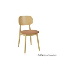 Chaise LOTTA Assise Galette & Dossier Bois teinté Naturel.