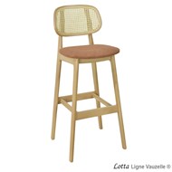TabouretLOTTA Assise Galette & Dos Cannage Naturel, teinte Naturel.