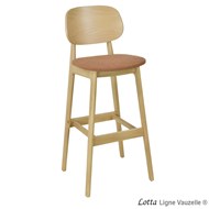 Tabouret LOTTA  Assise Galette & Dosssier Bois, teinte Naturel