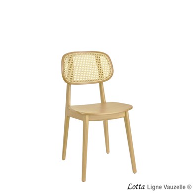 Chaise LOTTA  Assise Bois & Dos Cannage et teinte Naturel.